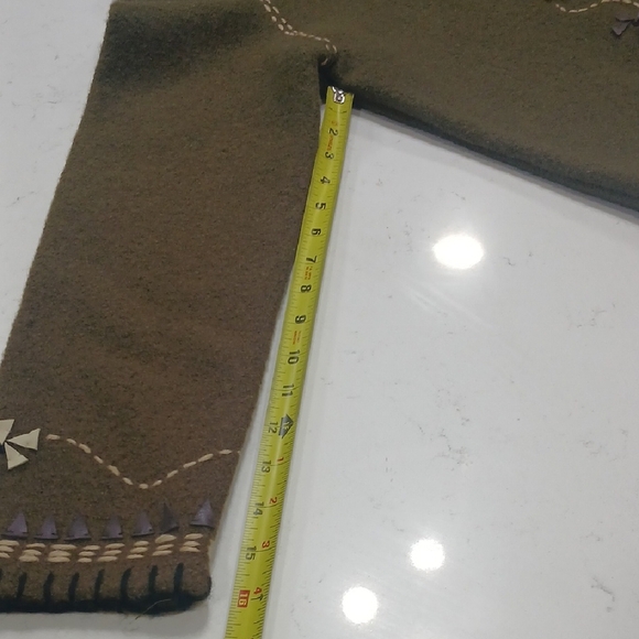 Chic Olive Embroidered Jacket 100% Wool Sz L NEW WITH TAGS - Picture 9 of 9